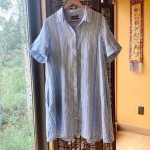 Tahari Linen Shirt Dress